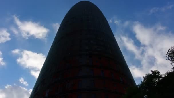 Torre Agbar volta lapso de tempo de luz — Vídeo de Stock