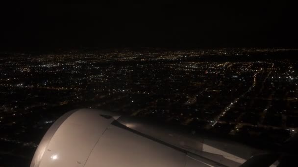 Huge jet engine taking off at night — Stock Video