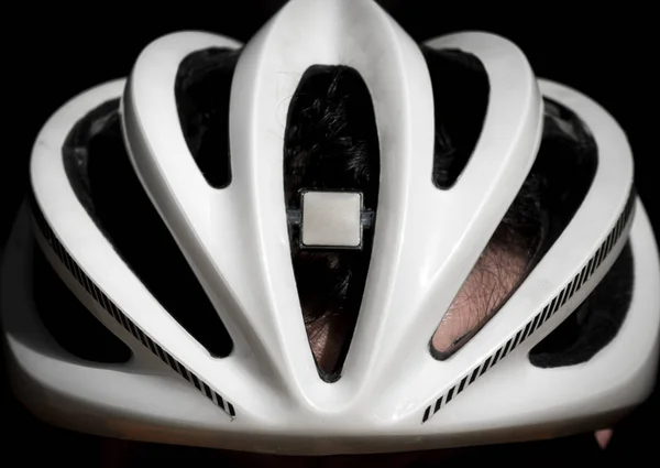 Bicycle helmet front view closeup — Stock Photo, Image