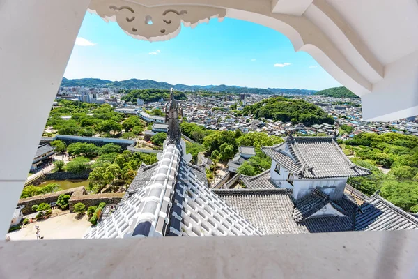 姫路市城窓枠から — ストック写真