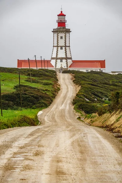 Cape Espichel deniz feneri ve parça — Stok fotoğraf