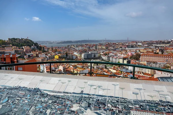 Lisbon view from Senhora do Monte — Stock Photo, Image