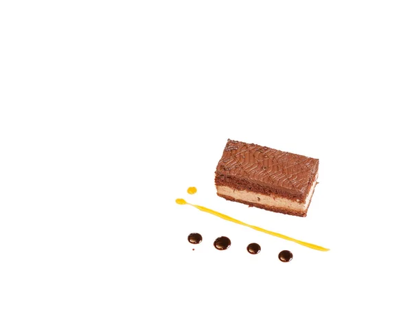 Bolo de chocolate em branco — Fotografia de Stock