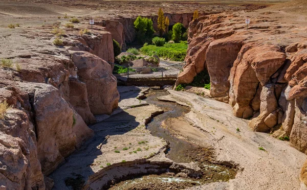 River canyon with protection for fast floods — Stock Photo, Image