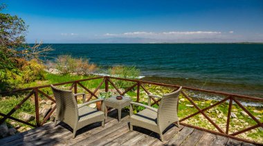 Malawi Gölü 'nden lüks pansiyonun manzaralı hali