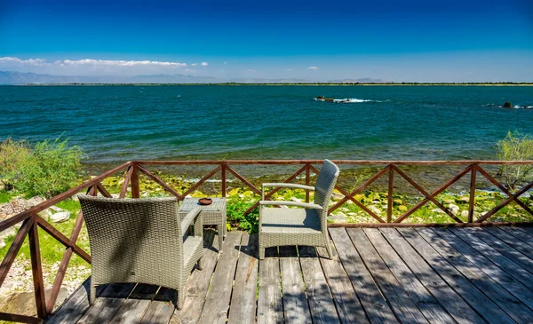 Lago Malawi mirador de lujo con zona de descanso — Foto de Stock