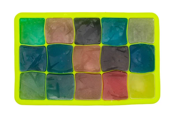 Farklı renkte buz küplerinin üst görünümü — Stok fotoğraf