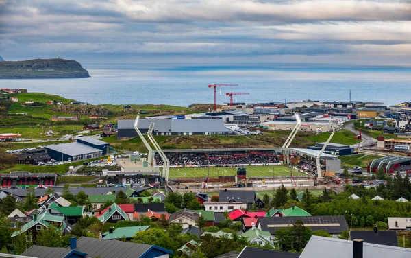 Spanish vs Faroe Islands football in Torshavn — Stock Photo, Image