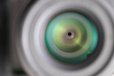 Lens diyaframının ön makro detaylı görünümü
