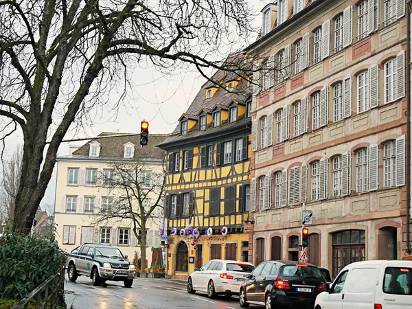 Strasbourg Családi Házak Régi Házak Szép Házak Utcák Karácsony Európa — Stock Fotó