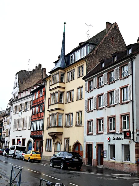 Štrasburk Domy Staré Domy Krásné Domy Ulice Vánoční Evropa Věže — Stock fotografie