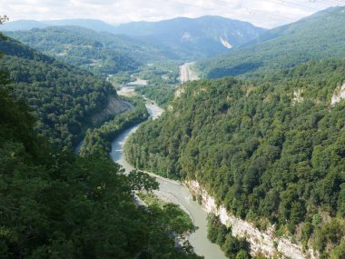 Mzımta Nehri, river gorge, dağ nehir, fırtınalı Nehri
