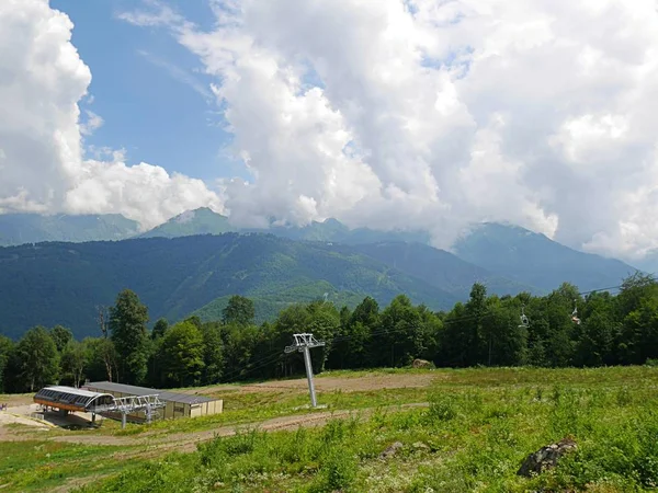 Teleférico Teleférico Teleférico Carretera Montaña Montañas Sochi — Foto de Stock