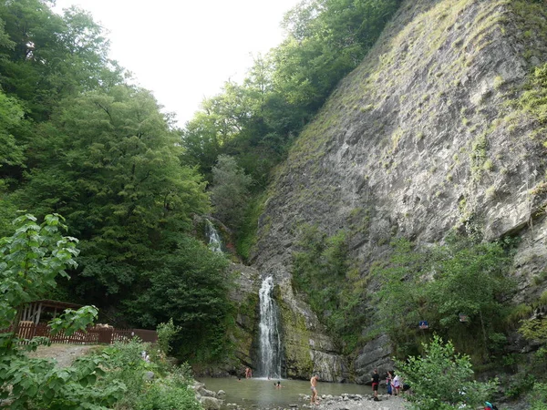 Cachoeiras Bonitas Floresta Cachoeiras Rússia — Fotografia de Stock