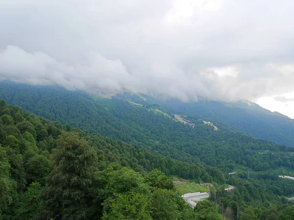 夏には 高山の非常に美しい山々 緑豊かな山々 — ストック写真