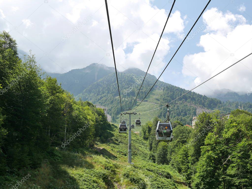 Very beautiful mountains, green mountains, snow in the summer, high mountains