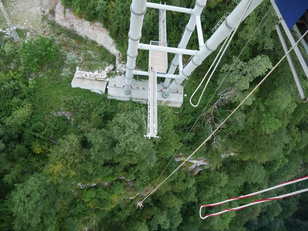 Uzun Asma Köprü Uçuruma Köprüden — Stok fotoğraf