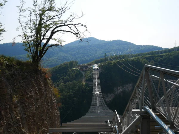 Puente Suspendido Más Largo Puente Sobre Abismo — Foto de Stock