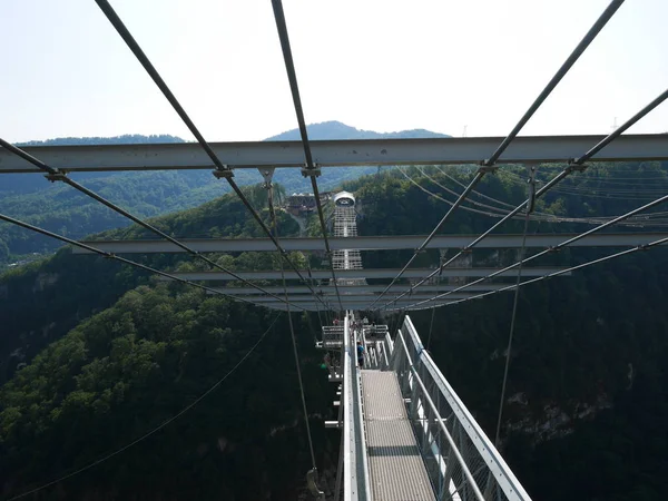 Puente Suspendido Más Largo Puente Sobre Abismo — Foto de Stock