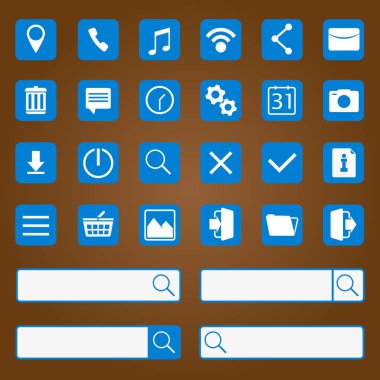 Mobil uygulamalar için simgeler.