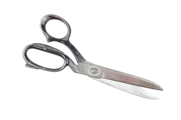 Old Metal Sewing Scissors Isolated White Background Saved Path Ready — Stock Photo, Image