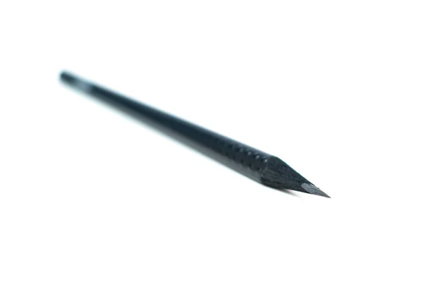 Sharp Black Wooden Graphite Pencil White Backgroud Surface — Stock Photo, Image