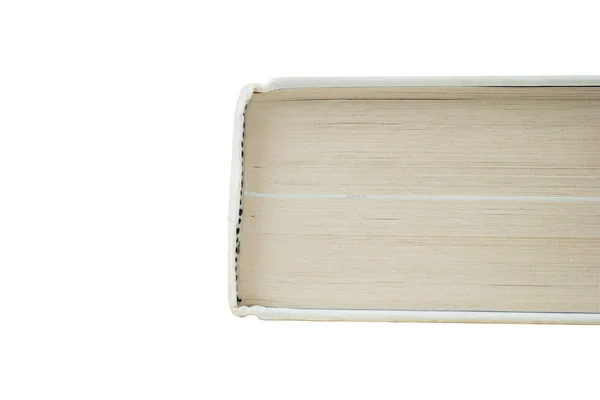 Μεγάλο Λευκό Κλειστό Βιβλίο Σκληρό Εξώφυλλο Απομονωθεί Λευκό Φόντο Επιφάνειας — Φωτογραφία Αρχείου