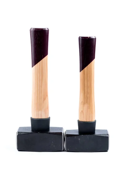 Два Кувалды Деревянной Ручкой Изолированы Белом Фоне Строительные Инструменты — стоковое фото