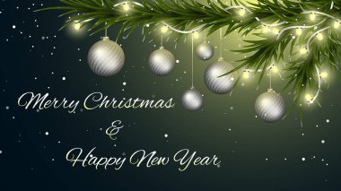 Noel dalı ışıkları karanlık ile