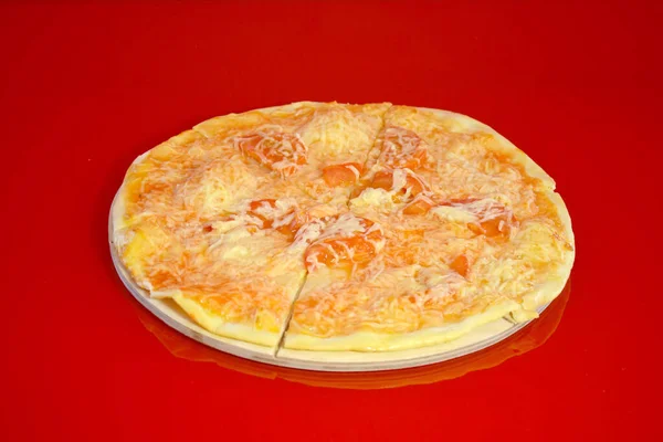 Fotografia Pentru Cantină Arată Mâncare Pizza Gata Într Cafenea Fundal — Fotografie, imagine de stoc
