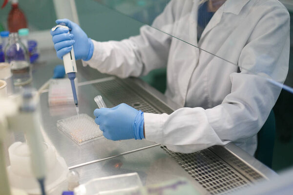 Scientist conducts research in the laboratory