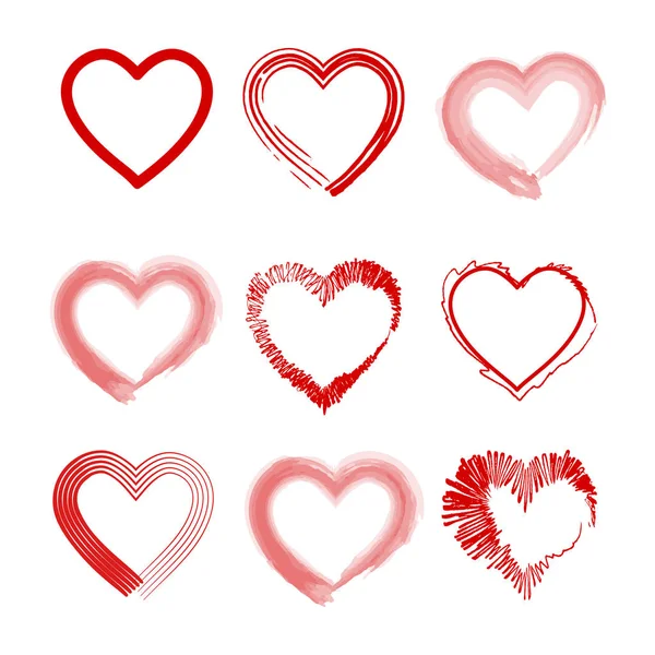 Hand drawn hearts. Design elements for Valentine's day. — Stock Vector