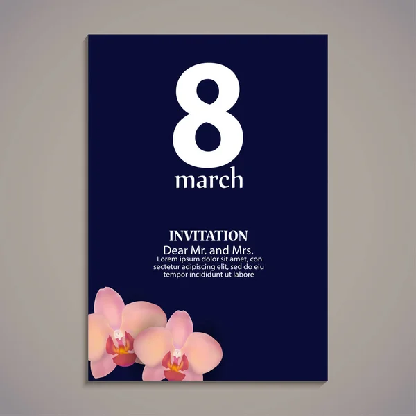 Vackra vektorillustration på ett tema 8 mars, internationella kvinnodagen, våren, blommor — Stock vektor