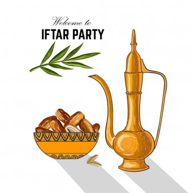 Iftar parti tarihlerini. Elle çizilmiş