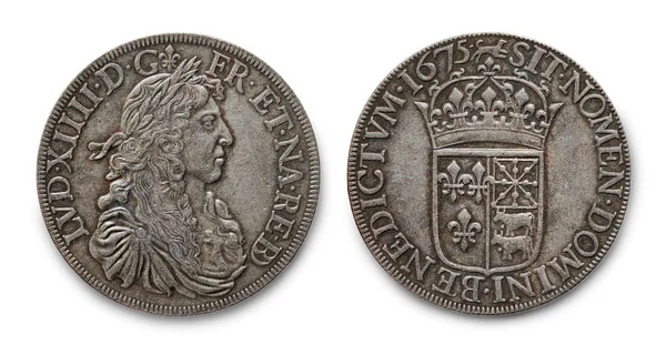 XIV. Lajos ezüst érméje — Stock Fotó