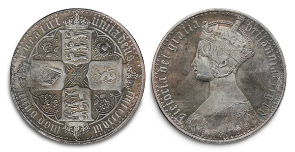 Queen Victoria Silver Crown coin — Stock Photo, Image