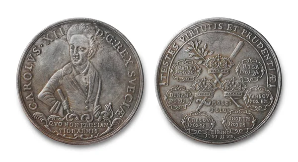 スウェーデンの銀貨の写し — ストック写真