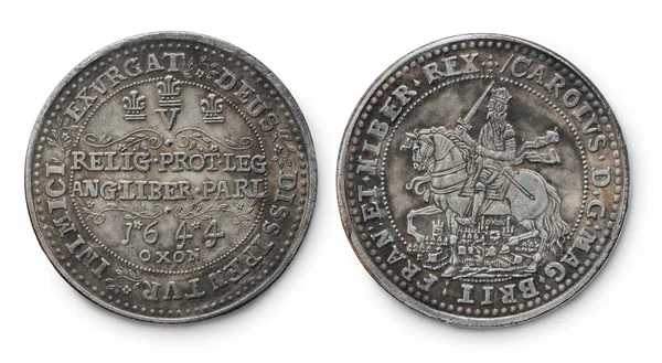 Corona de plata británica del reinado de Carlos I — Foto de Stock