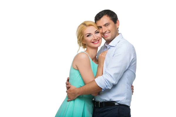 Beautiful couple holding hugging — Stock Photo, Image