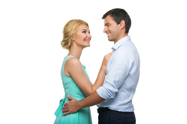 Beautiful couple holding hugging — Stock Photo, Image