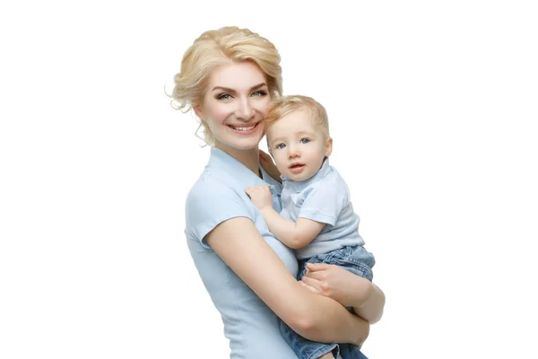 Beautiful young woman with toddler — Stock Photo, Image
