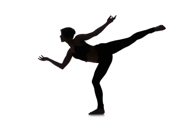 Mujer bailando sobre fondo blanco — Foto de Stock