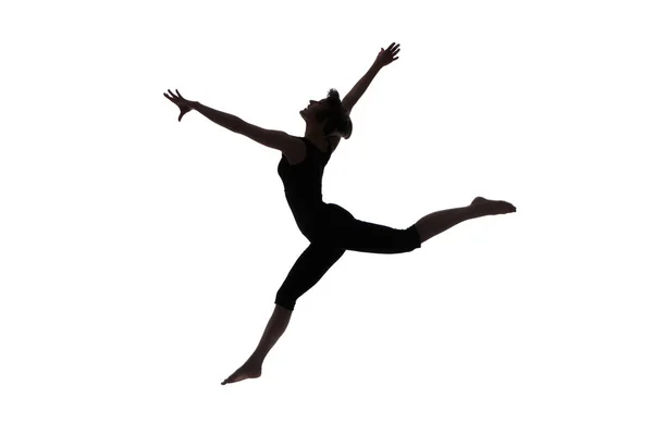 Mujer bailando sobre fondo blanco — Foto de Stock