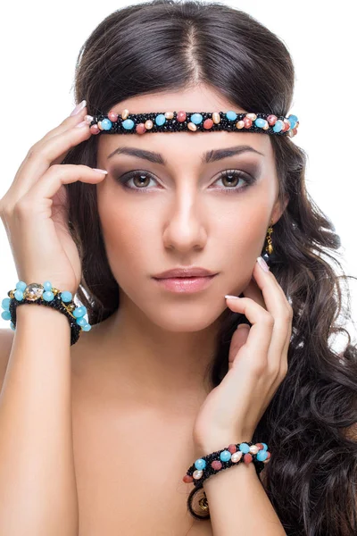 Beautiful girl with accessories — Stock Photo, Image