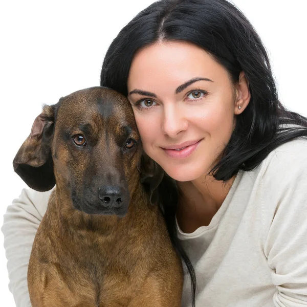 犬と美しい少女 — ストック写真