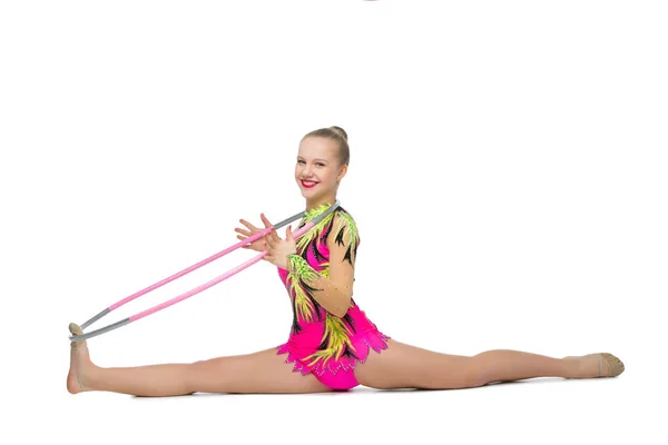 Beautiful teenage gymnast girl — Stock Photo, Image