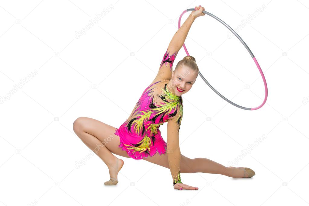 Beautiful teenage gymnast girl