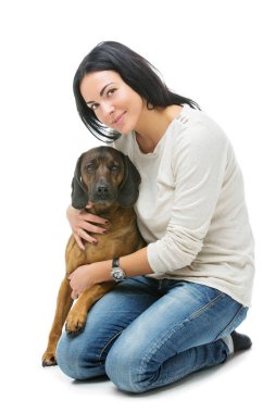 güzel bir kız ile köpek