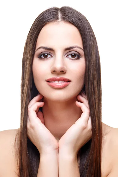 Hermosa chica con cabello largo saludable — Foto de Stock