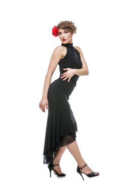 Kız dansçı tango elbiseli